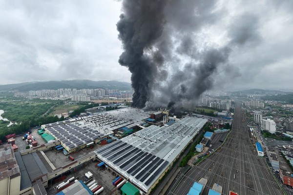 금호타이어 광주공장 화재 / 사진 출처 = 박병규 광산구청장 공식 페이스북. 